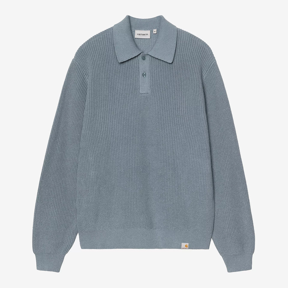 Carhartt WIP L/S Miles Polo - Shady Blue