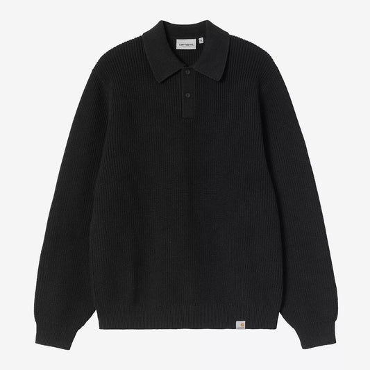 Carhartt WIP L/S Miles Polo - Black