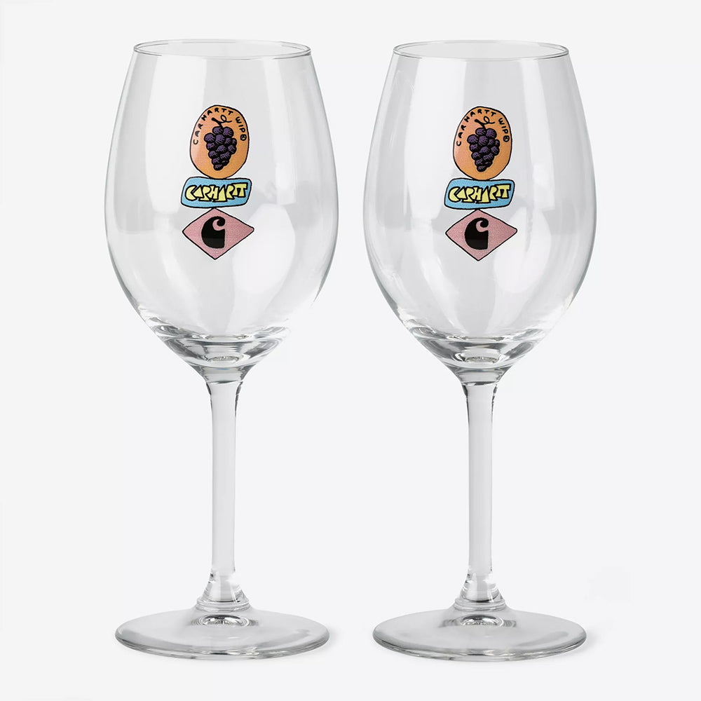 Carhartt WIP Stacked Grapes Wine Glass Set - Clear