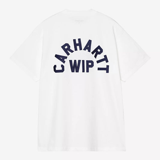 Carhartt WIP S/S Arch Script T-Shirt - White Dark Navy