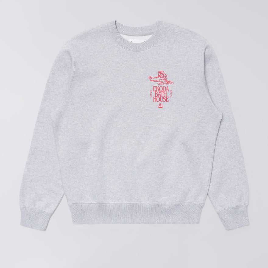 Edwin Ekoda Bath House Sweat - Grey Marl