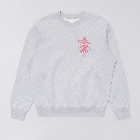 Edwin Ekoda Bath House Sweat - Grey Marl
