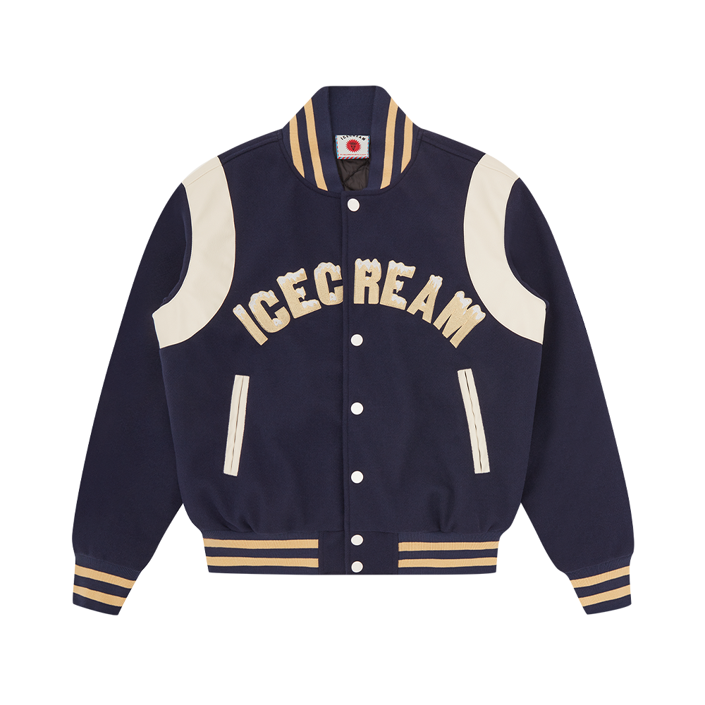 ICECREAM Drippy Varsity Jacket - Navy