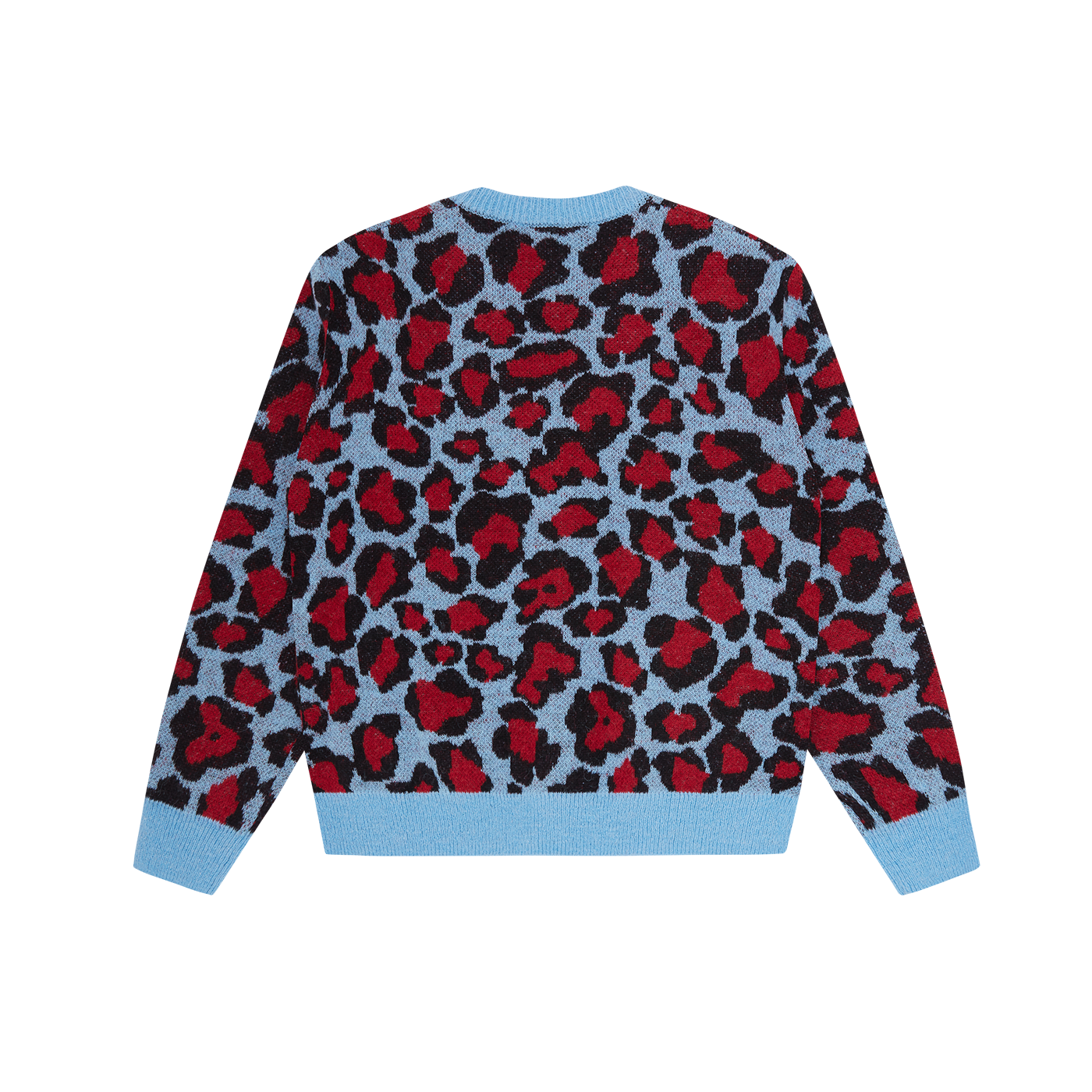 ICECREAM Leopard Knitted Cardigan - Red Blue
