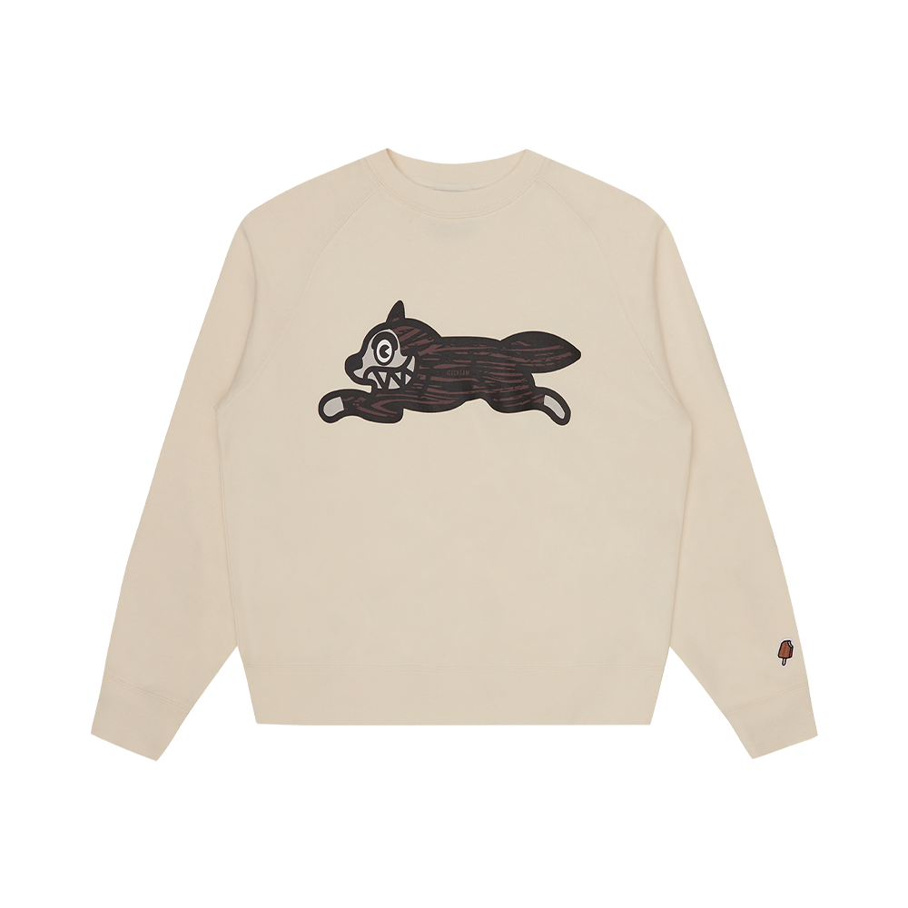 ICECREAM Woodgrain Running Dog Crew - Ecru