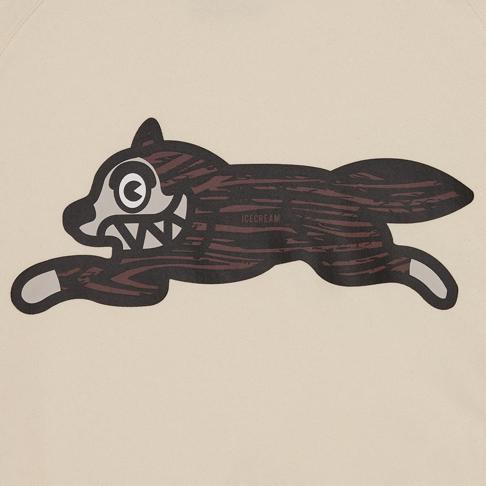 ICECREAM Woodgrain Running Dog Crew - Ecru