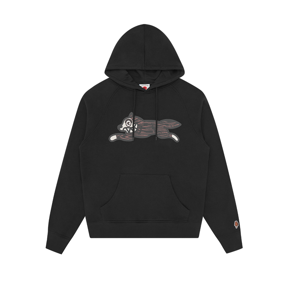 ICECREAM Woodgrain Running Dog PO Hood - Black