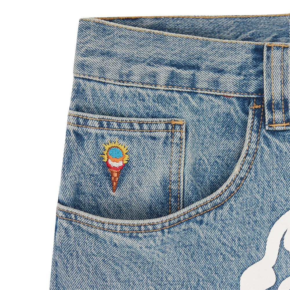 ICECREAM Check Lined Denim Pant - Vintage Wash