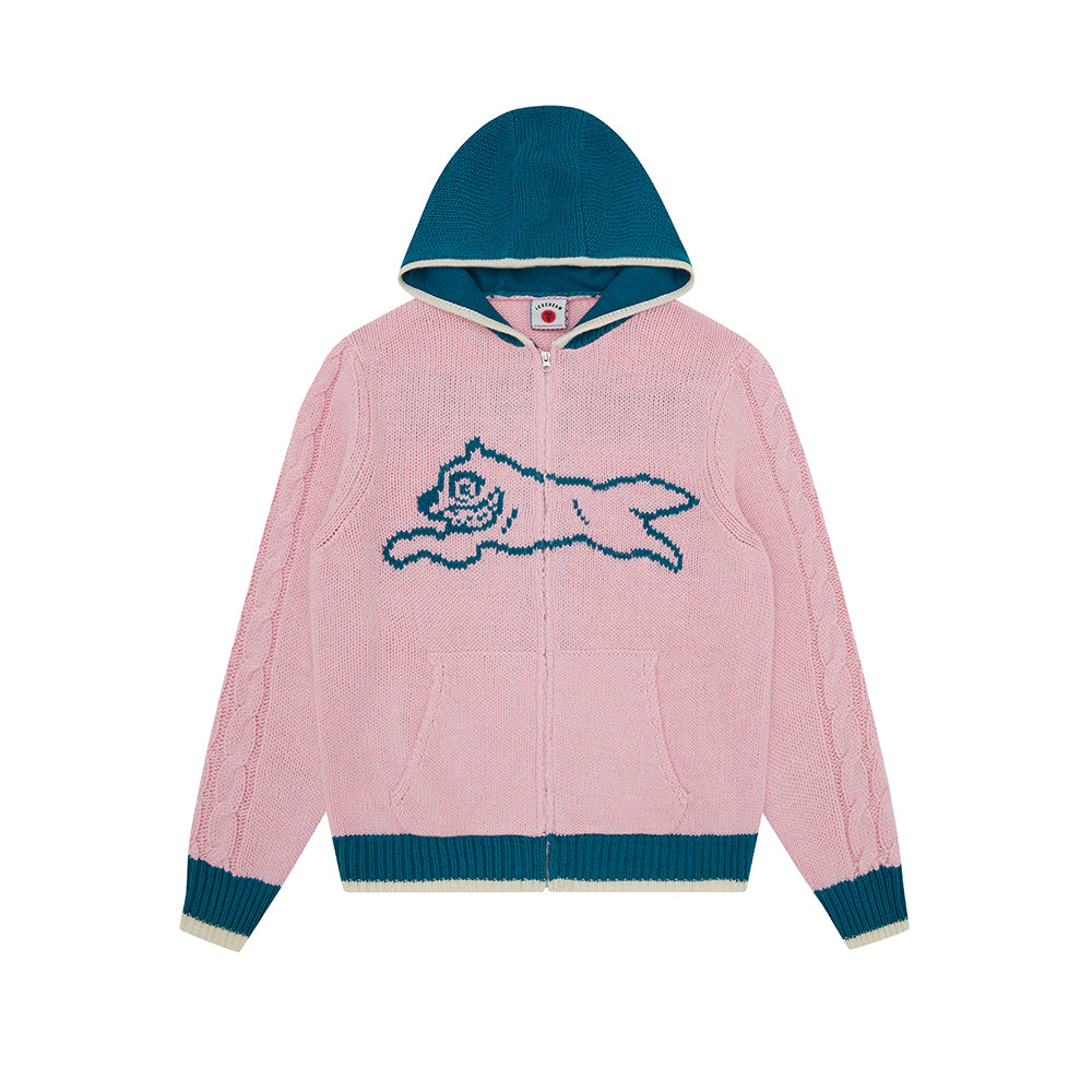 ICECREAM Running Dog Knitted Zip Thru - Pink