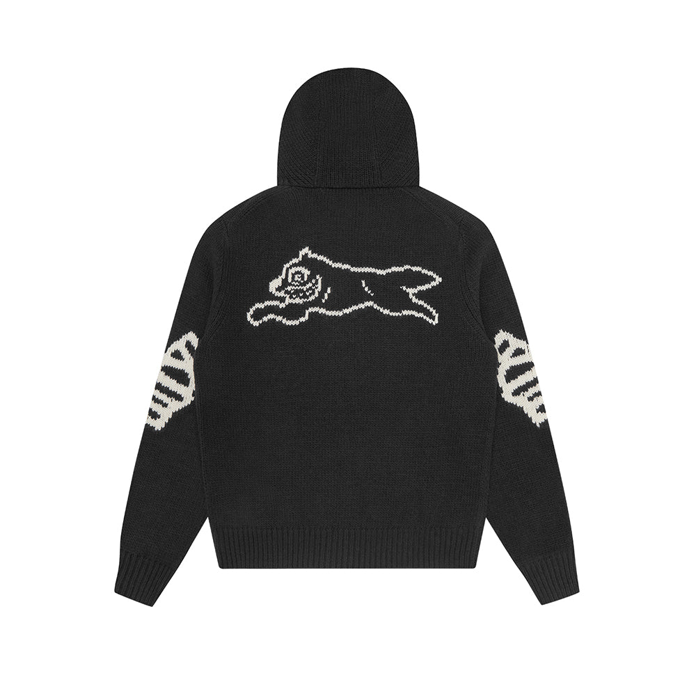 ICECREAM Running Dog Knit Zip Thru - Black