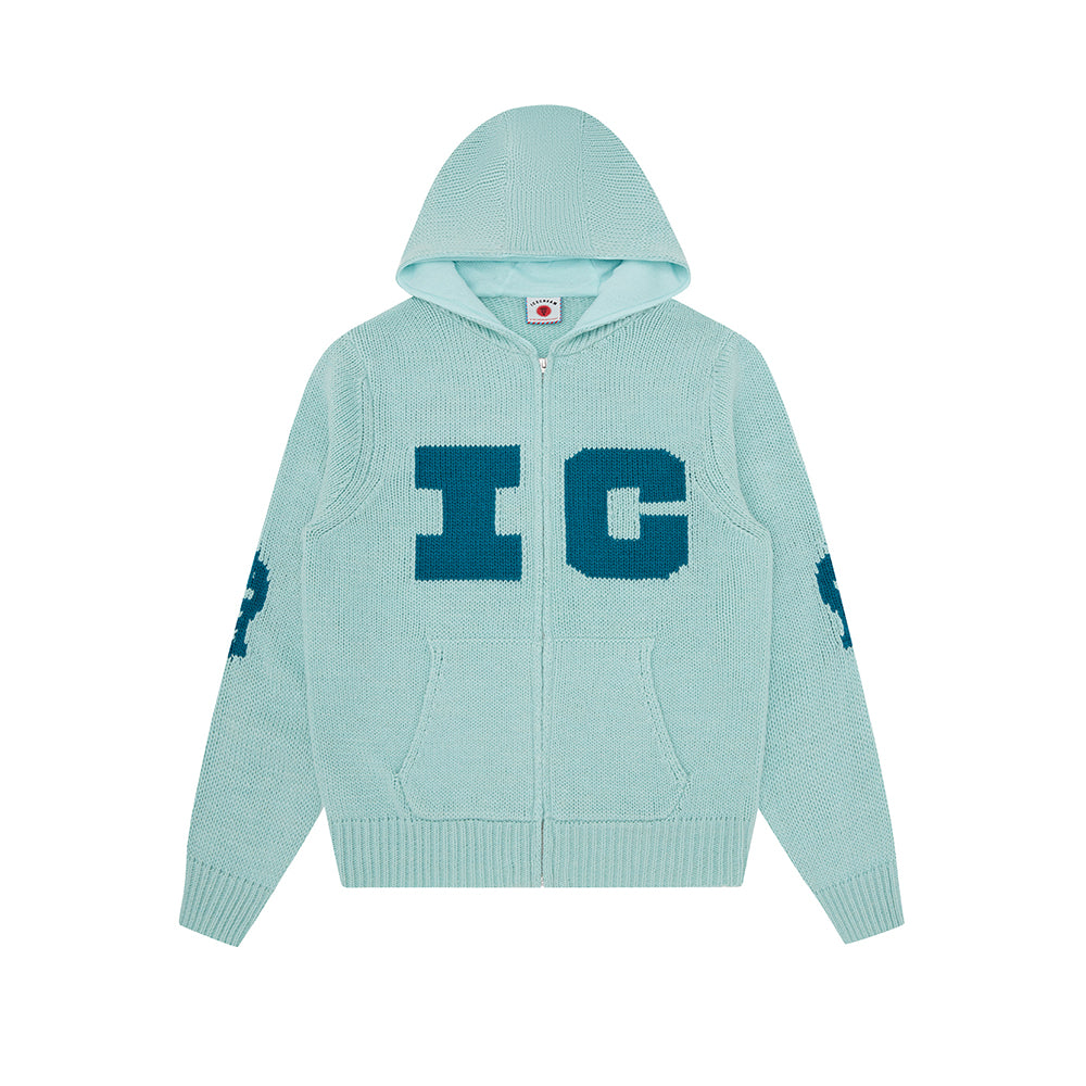 ICECREAM Running Dog Knit Zip Thru - Teal