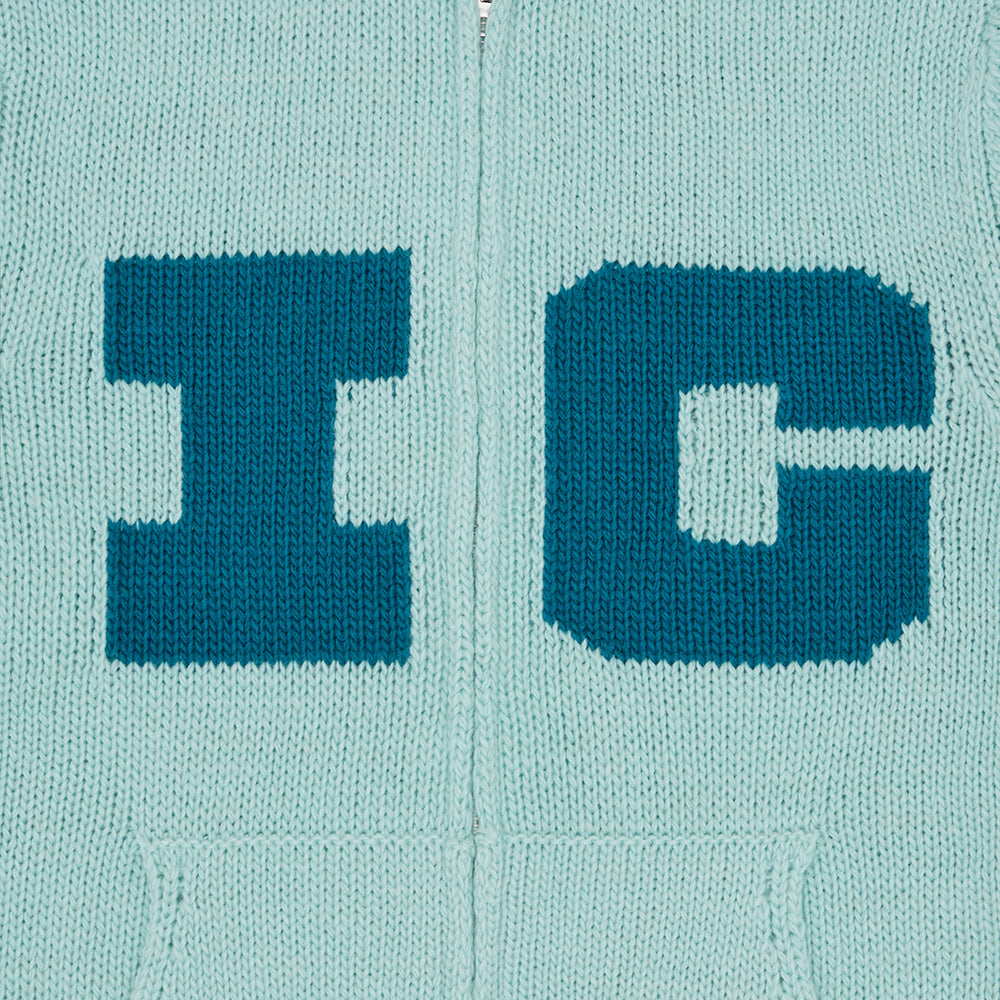 ICECREAM Running Dog Knit Zip Thru - Teal