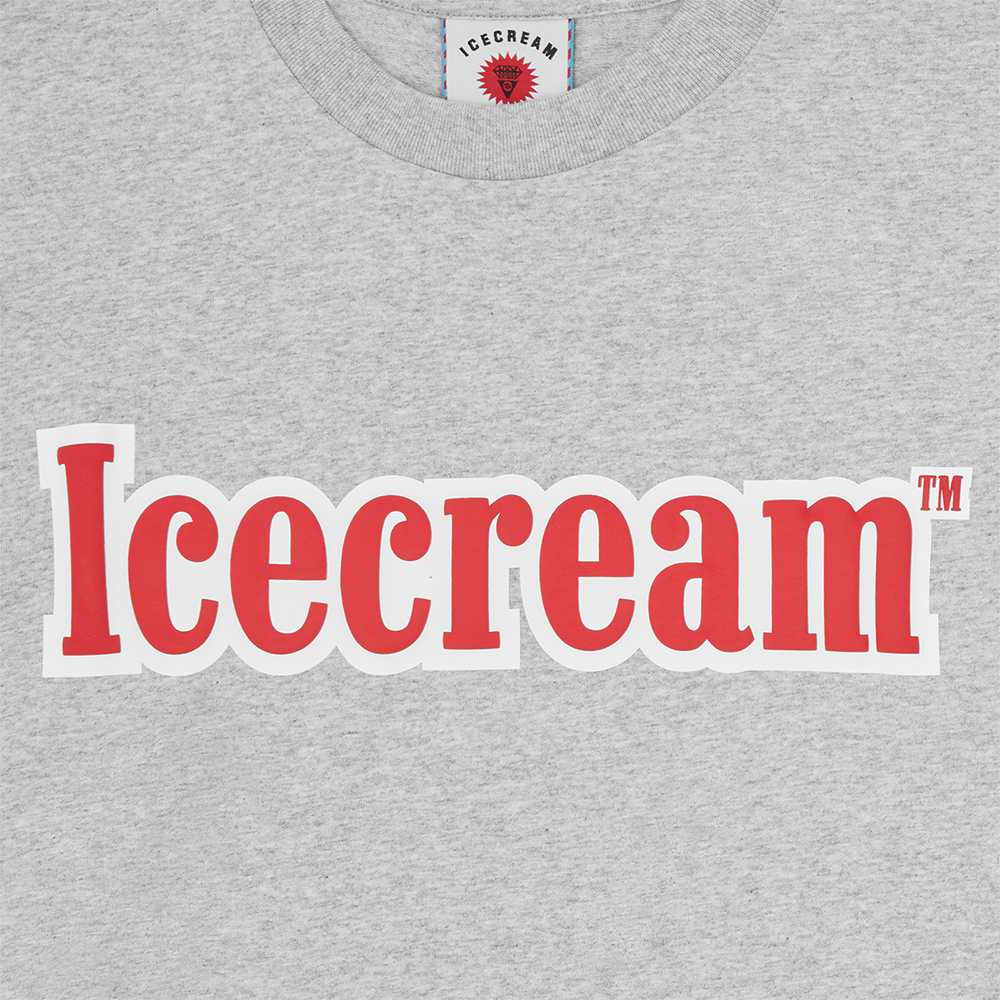 ICECREAM Puff Print Icecream T-Shirt - Heather Grey