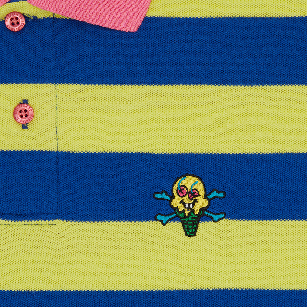 icecream Cones & Bones Polo Shirt - Slime Green Blue