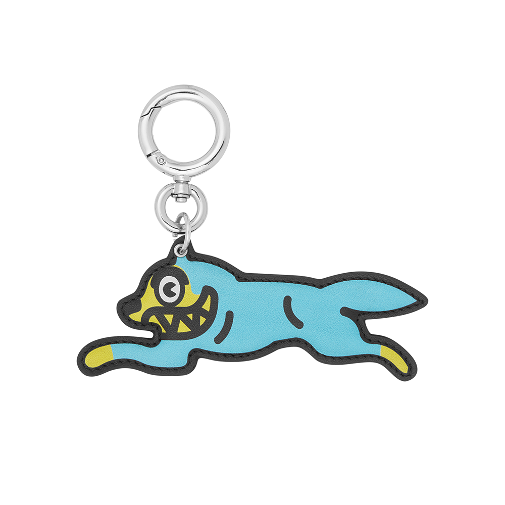 ICECREAM Running Dog Leather Keyring - Blue