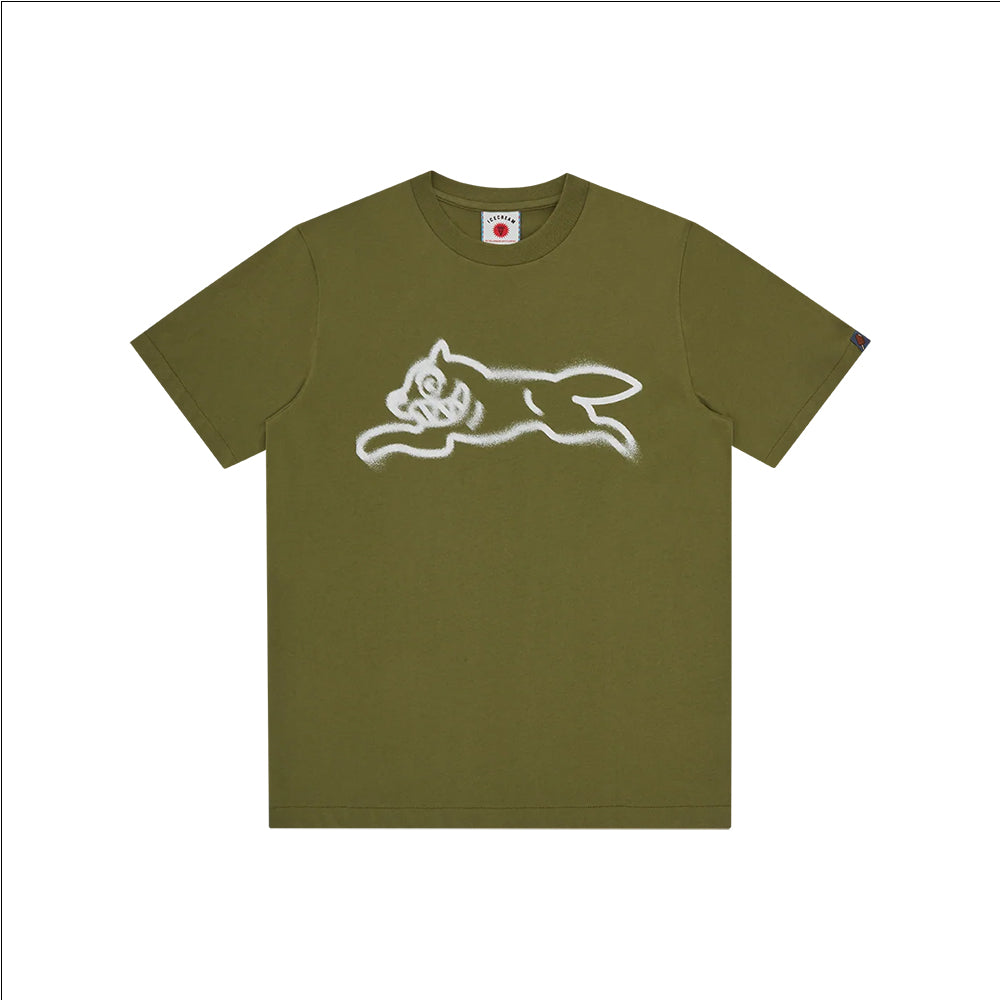 ICECREAM Spray Paint Running Dog Tee - Green