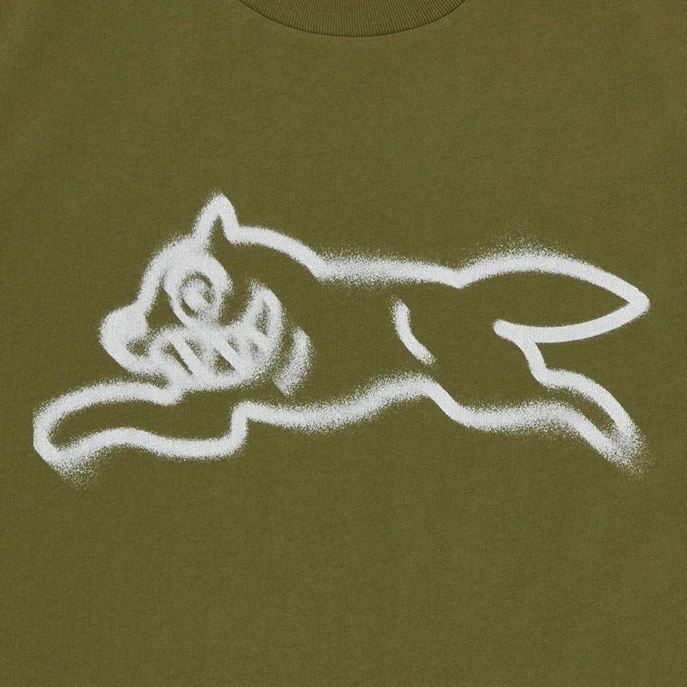 ICECREAM Spray Paint Running Dog Tee - Green