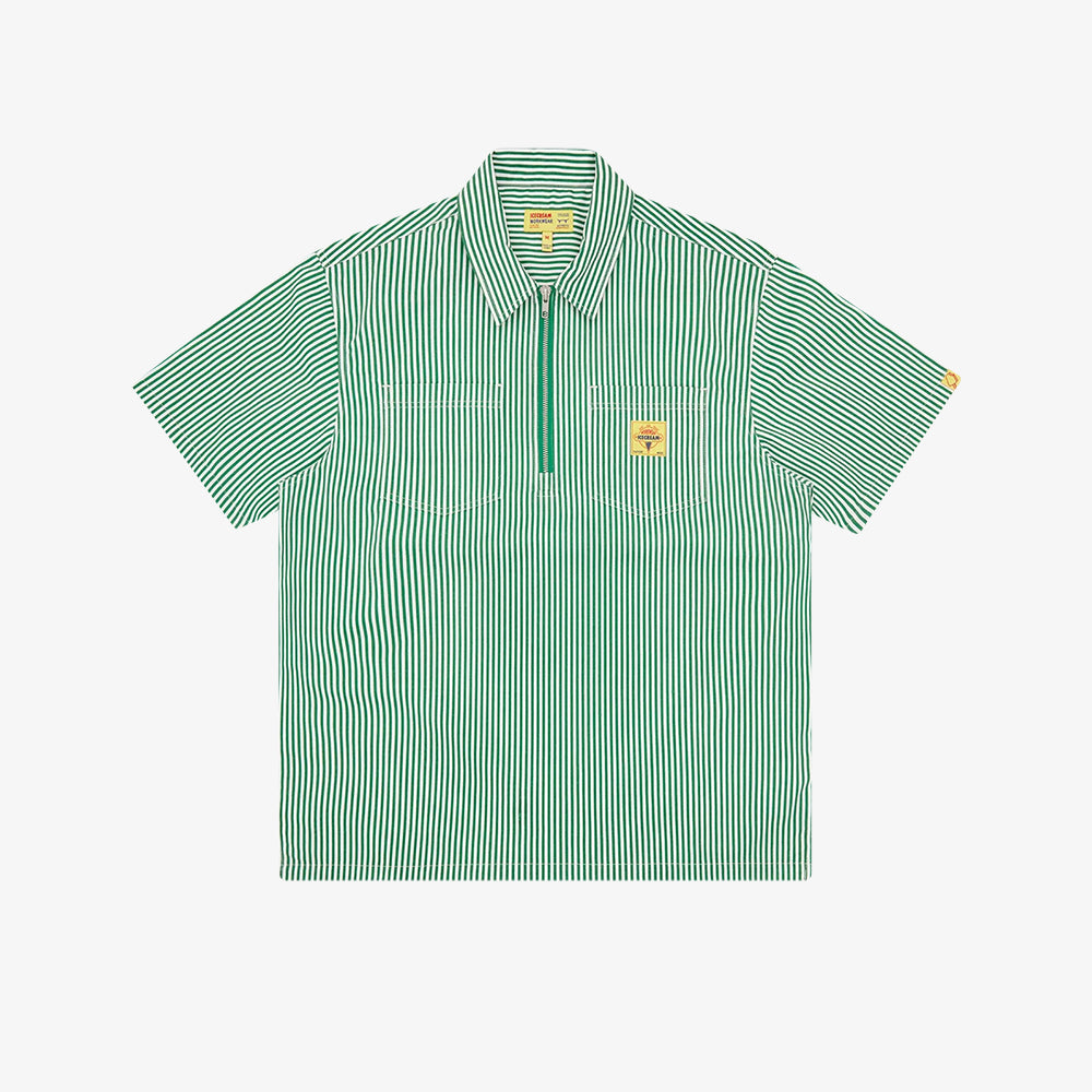 ICECREAM Services 1/4 Zip Work Shirt - Green White