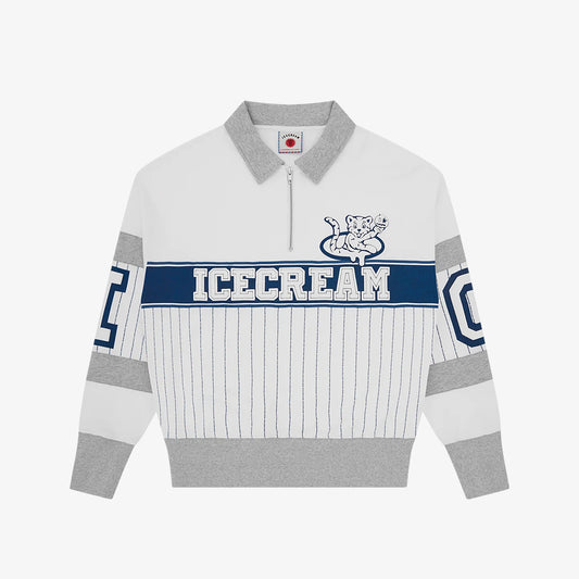 ICECREAM IC Cubs Collared Quarter Zip - White Blue