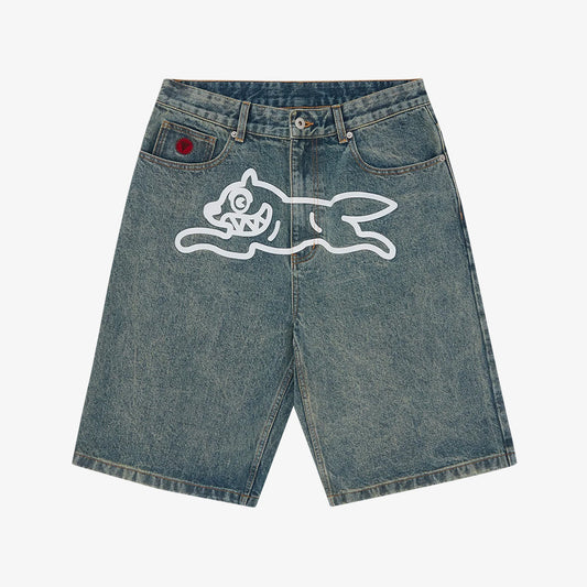 ICECREAM Running Dog Denim Shorts - Vintage Wash