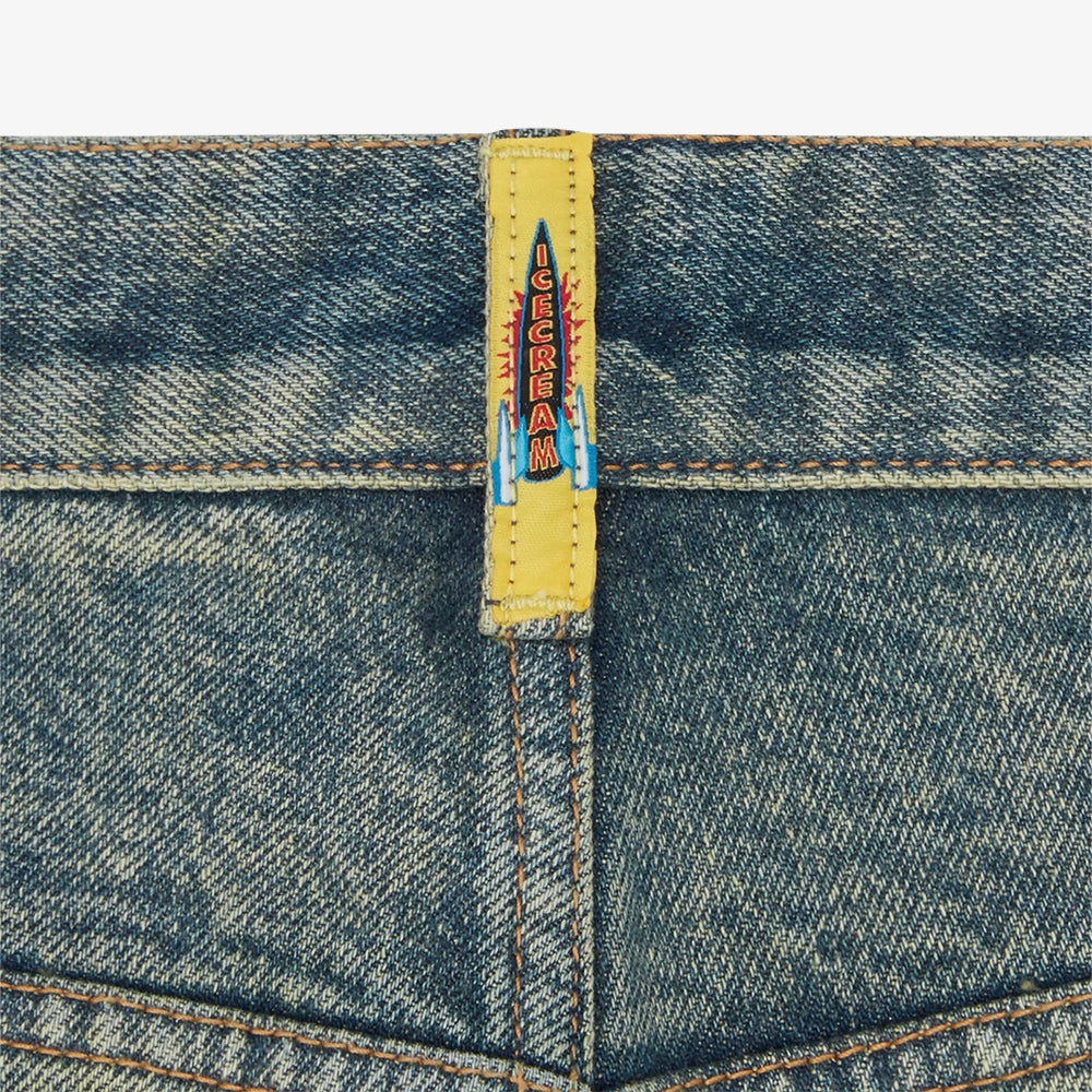 ICECREAM Running Dog Denim Shorts - Vintage Wash