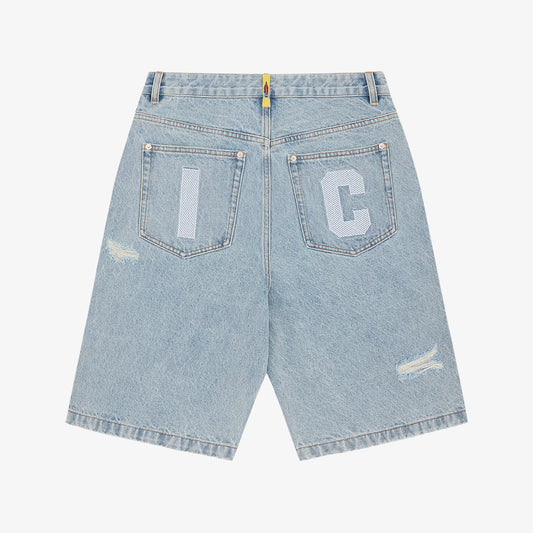 ICECREAM Running Dog Denim Shorts - Heavy Wash