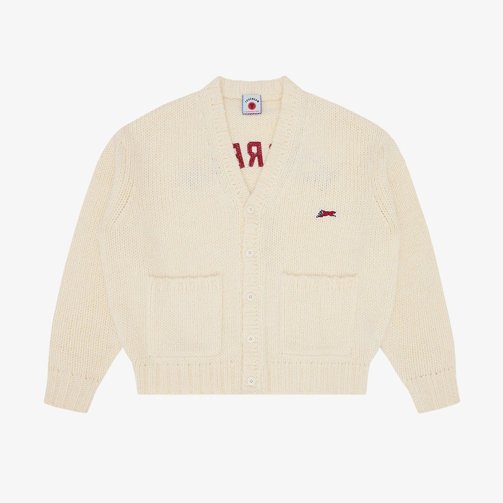 ICECREAM College Knitted Cardigan - Ecru
