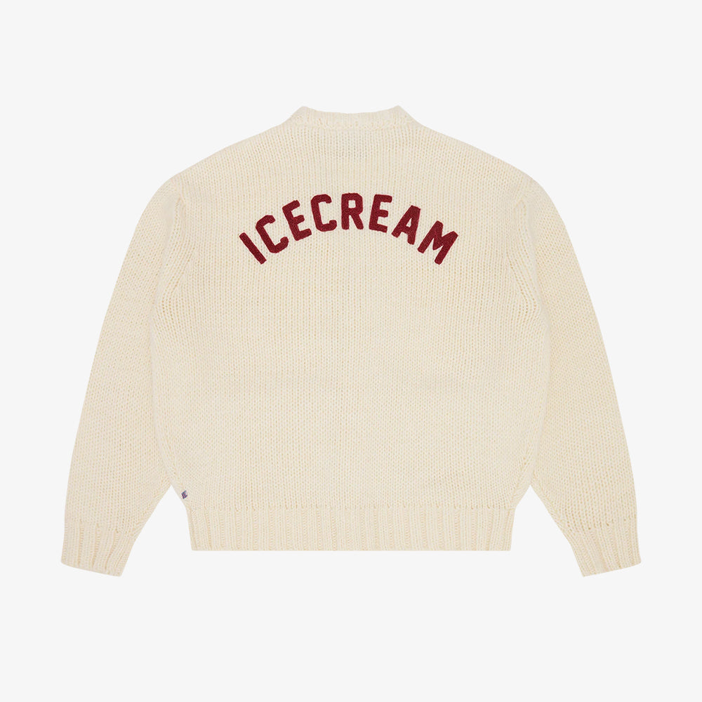ICECREAM College Knitted Cardigan - Ecru