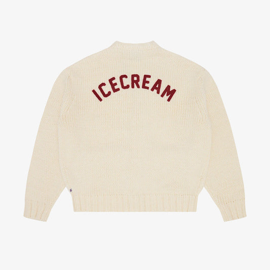 ICECREAM College Knitted Cardigan - Ecru