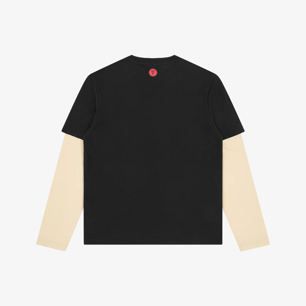 ICECREAM Running Dog Layered LS T-Shirt - Black
