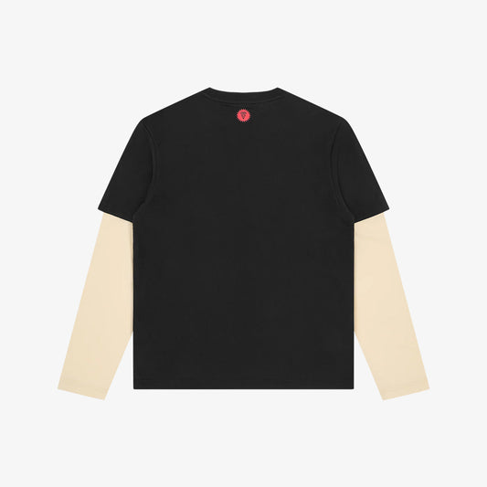 ICECREAM Running Dog Layered LS T-Shirt - Black