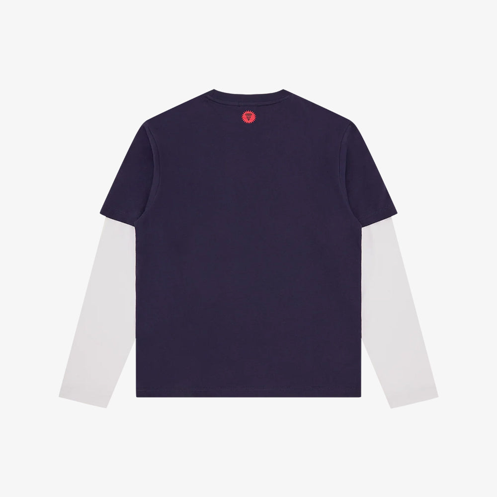 ICECREAM Running Dog Layered LS T-Shirt - Navy