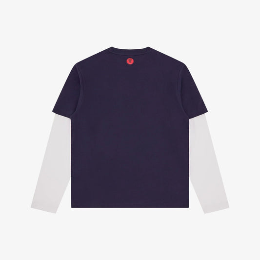 ICECREAM Running Dog Layered LS T-Shirt - Navy