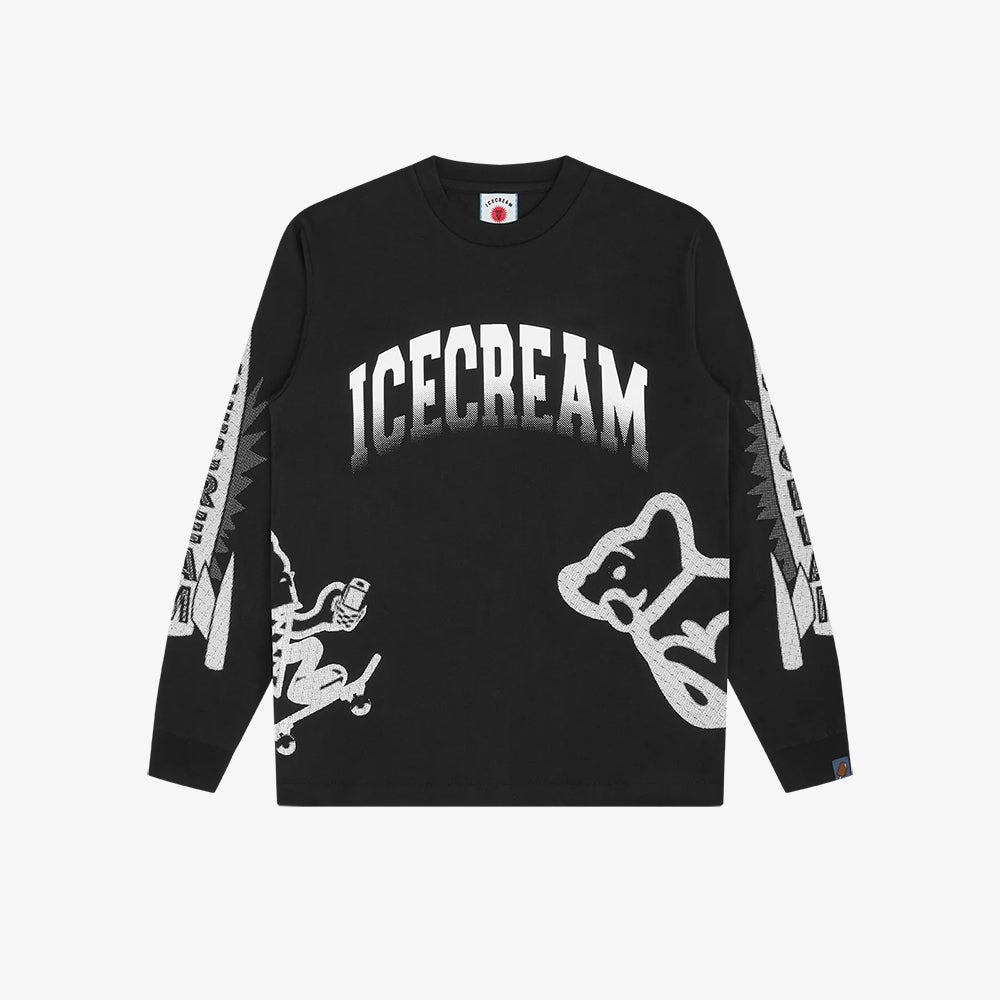 ICECREAM Halftone Multi Logo LS - Black