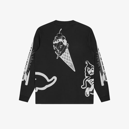 ICECREAM Halftone Multi Logo LS - Black