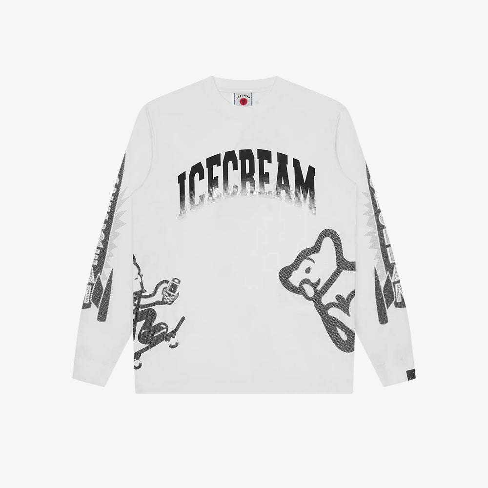 ICECREAM Halftone Multi Logo LS - White