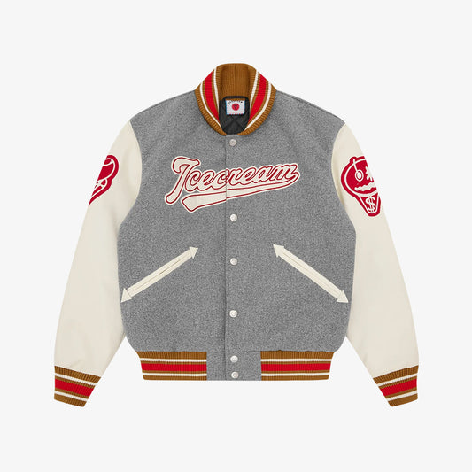 ICECREAM Waitress Varsity Jacket - Grey