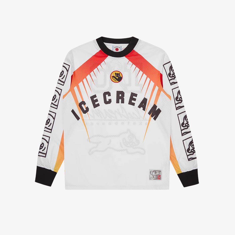 ICECREAM Moto Racer LS Mesh Shirt - White
