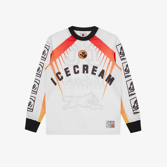 ICECREAM Moto Racer LS Mesh Shirt - White