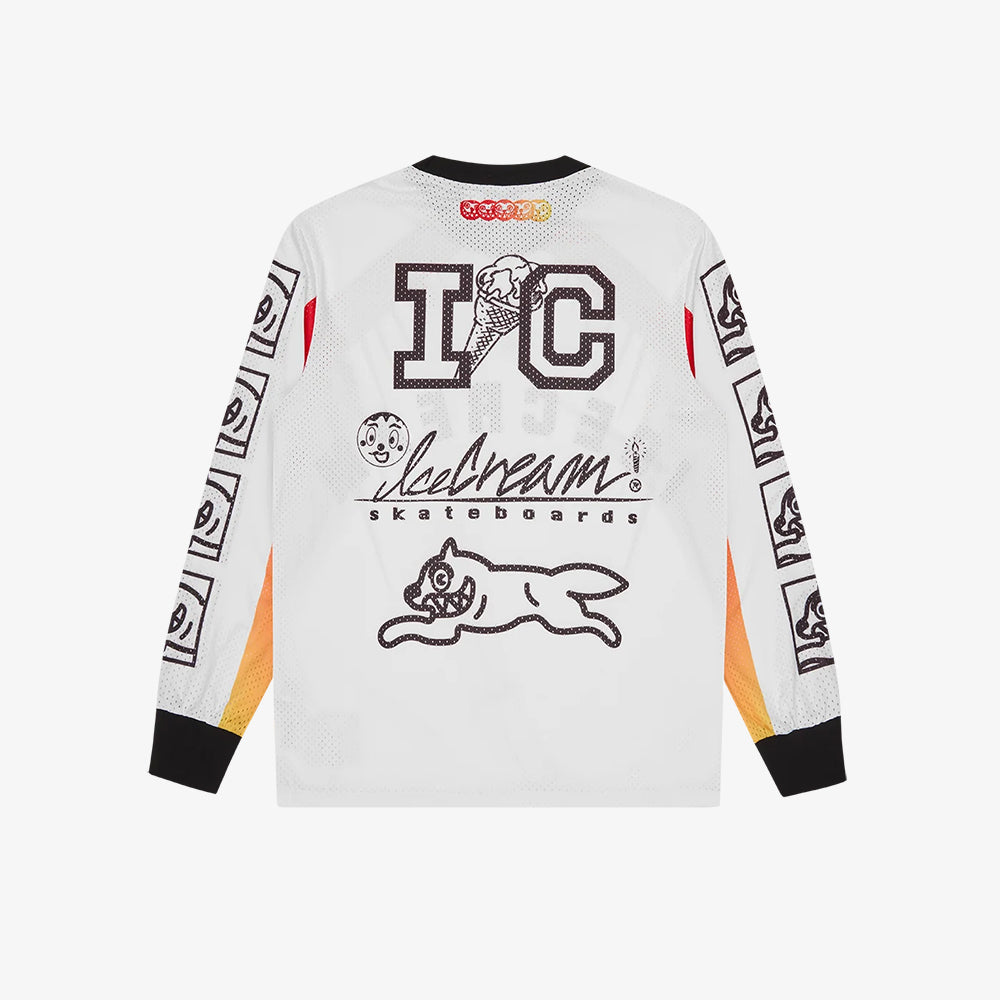 ICECREAM Moto Racer LS Mesh Shirt - White