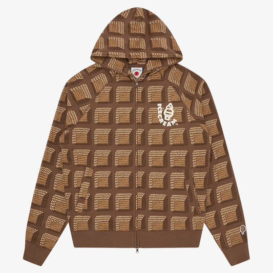 ICECREAM Chocolate Brown Waffle Zip Hood - Brown
