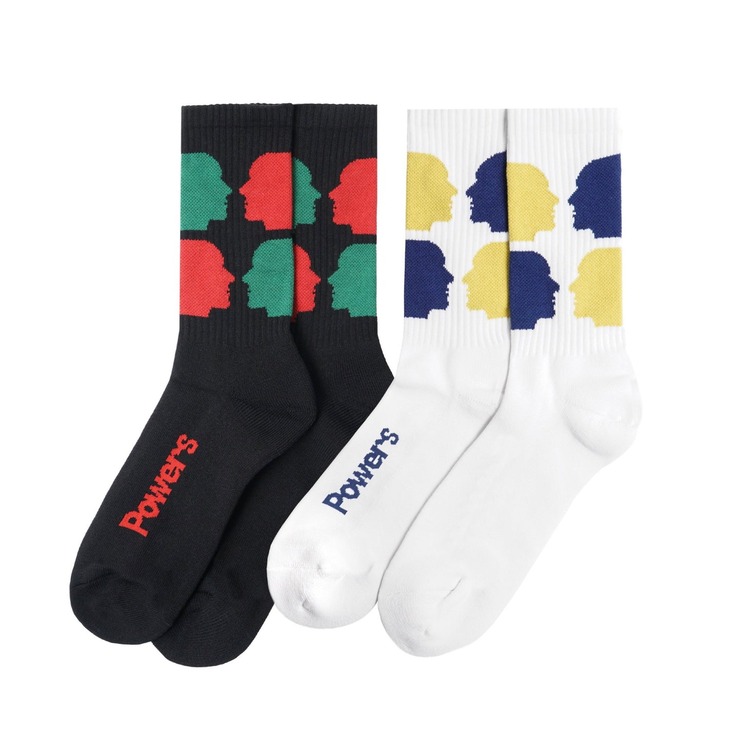 Powers Face 2 Face Striped 2 Pack Socks - Black