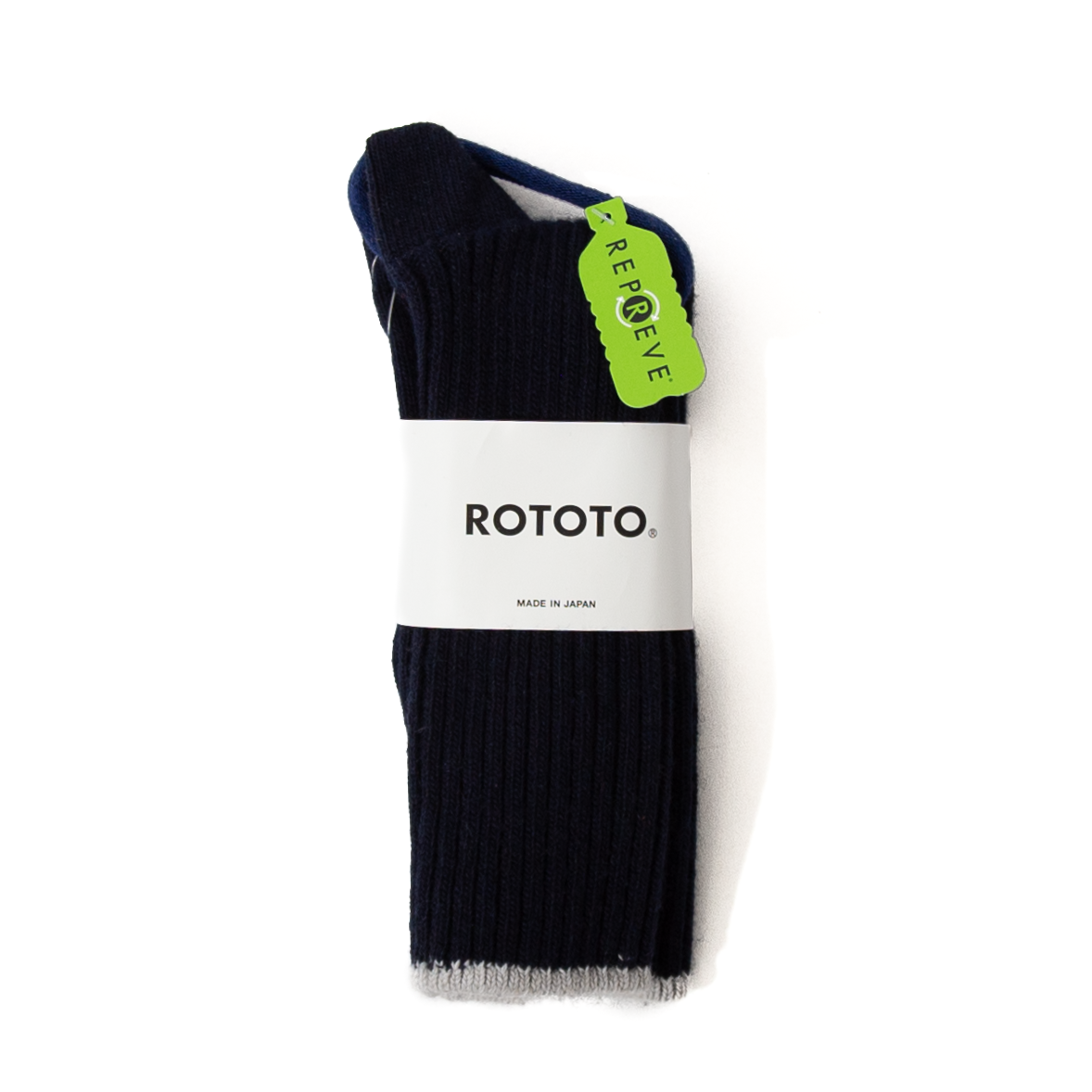 RoToTo Recycle W/PL Ribbed Crew Socks