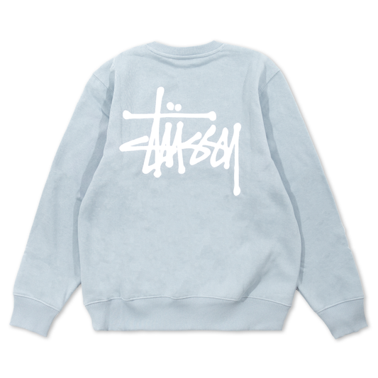 Stüssy Basic Stüssy Crew Sweatshirt - Steel
