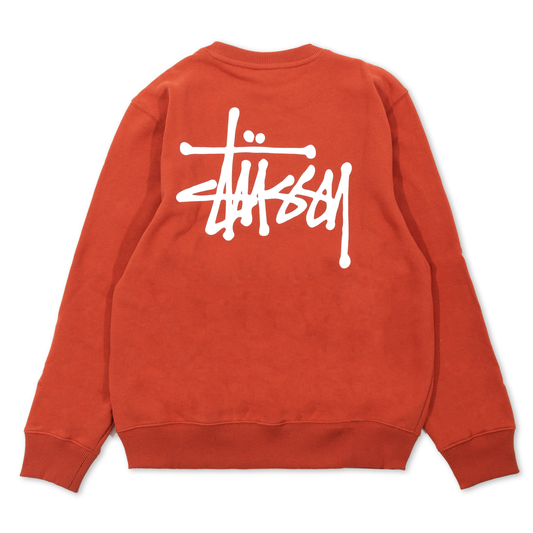Stüssy Basic Stüssy Crew Sweatshirt - Brick