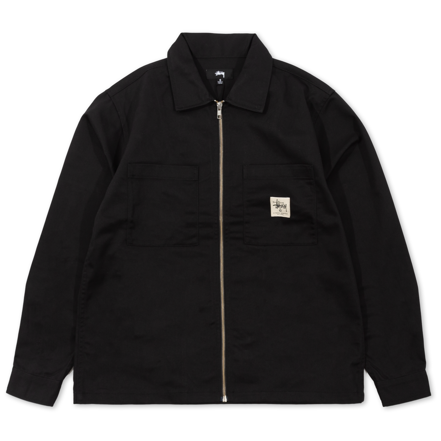 Stüssy Zip Up Work LS Shirt - Black