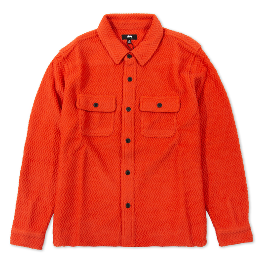 Stüssy Textured Wool CPO Shirt - Orange