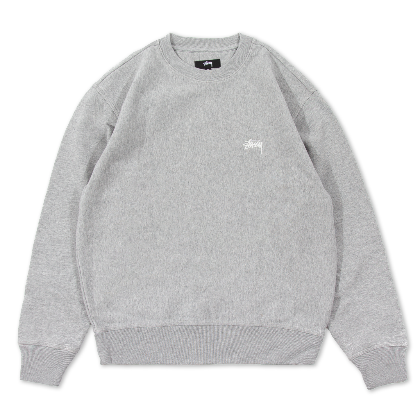 Stüssy Stock Logo Crew Sweatshirt - Grey