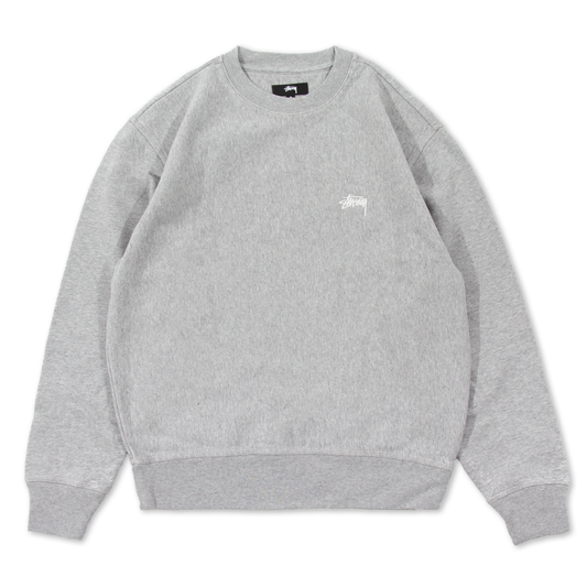 Stüssy Stock Logo Crew Sweatshirt - Grey