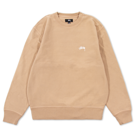 Stüssy Stock Logo Crew Sweatshirt - Beige